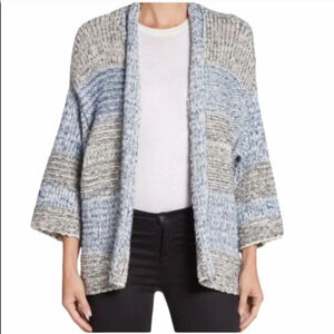 Vince Oversized Cropped Knit Sweater Chunky Cotton